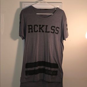 LARGE- Young and Reckless , Long grey t-shirt